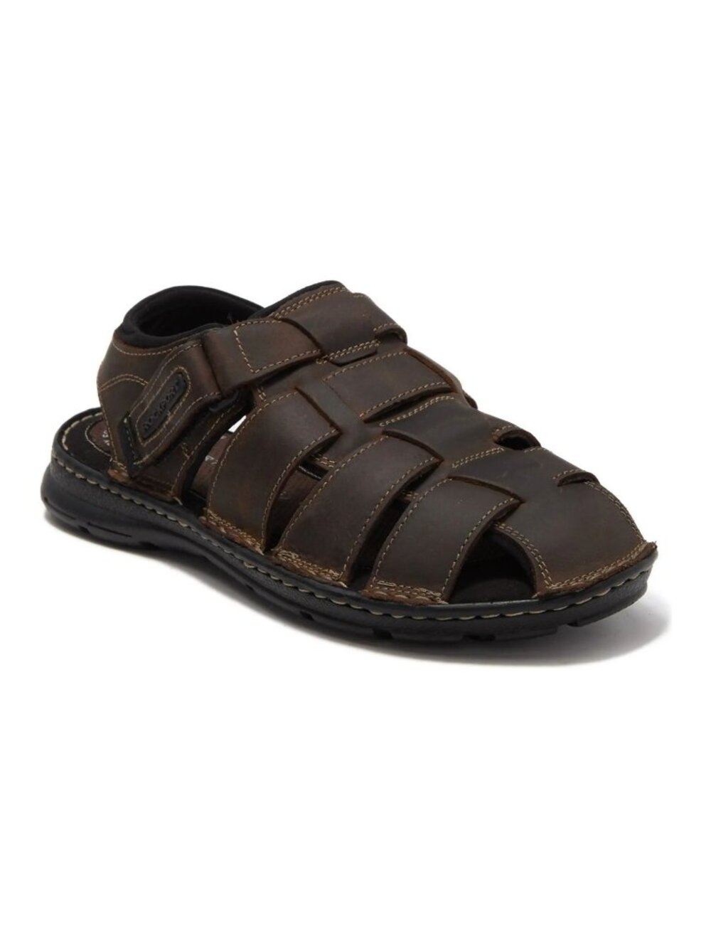 Rockport Mens Darwyn Leather Strap Sandal Brown Brun Size 12M NWB
